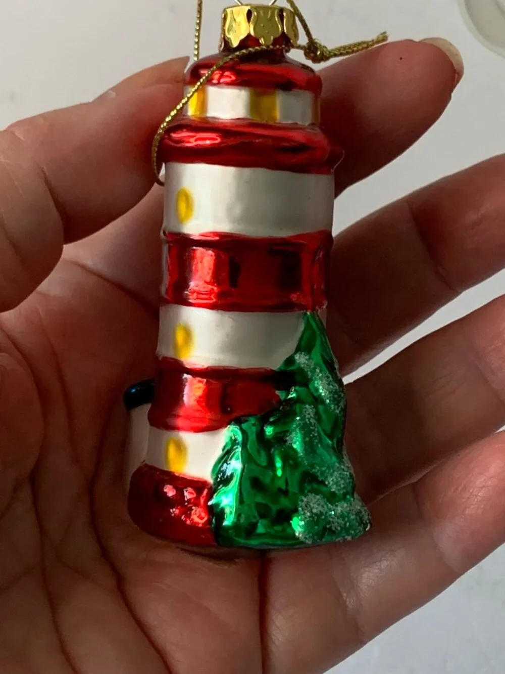 VINTAGE KURT ADLER MERCURY HAND PAINTED GLASS BLOWN LIGHTHOUSES SET OF 4